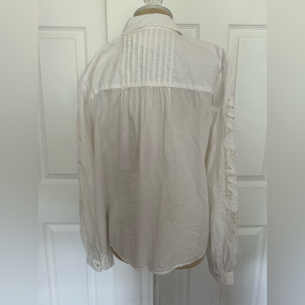 Anthropologie Lace Button-Down Blouse - Picture 3 of 11